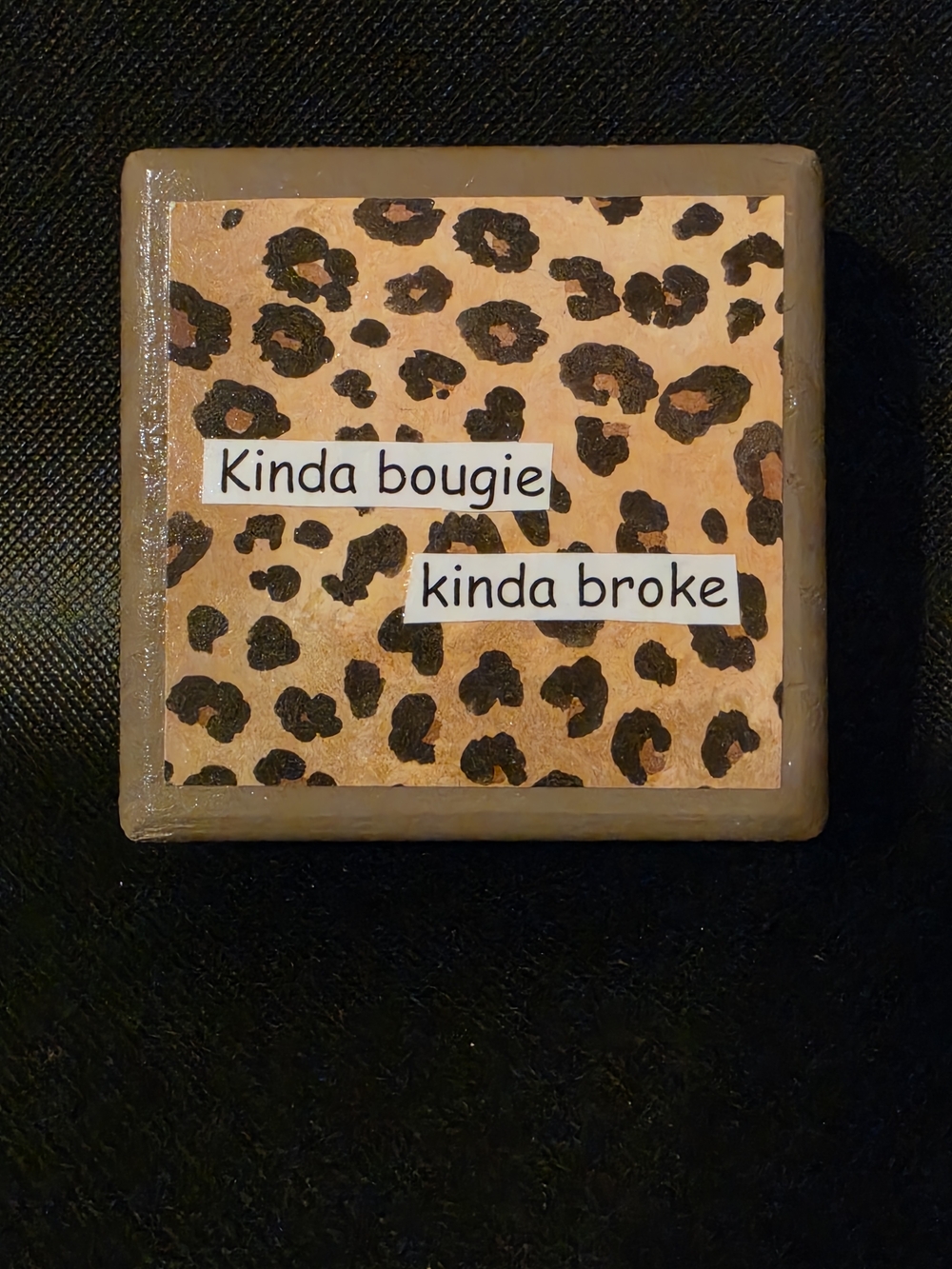 Leopard Print Wooden Desk Sitter – Kinda Bougie Kinda Broke